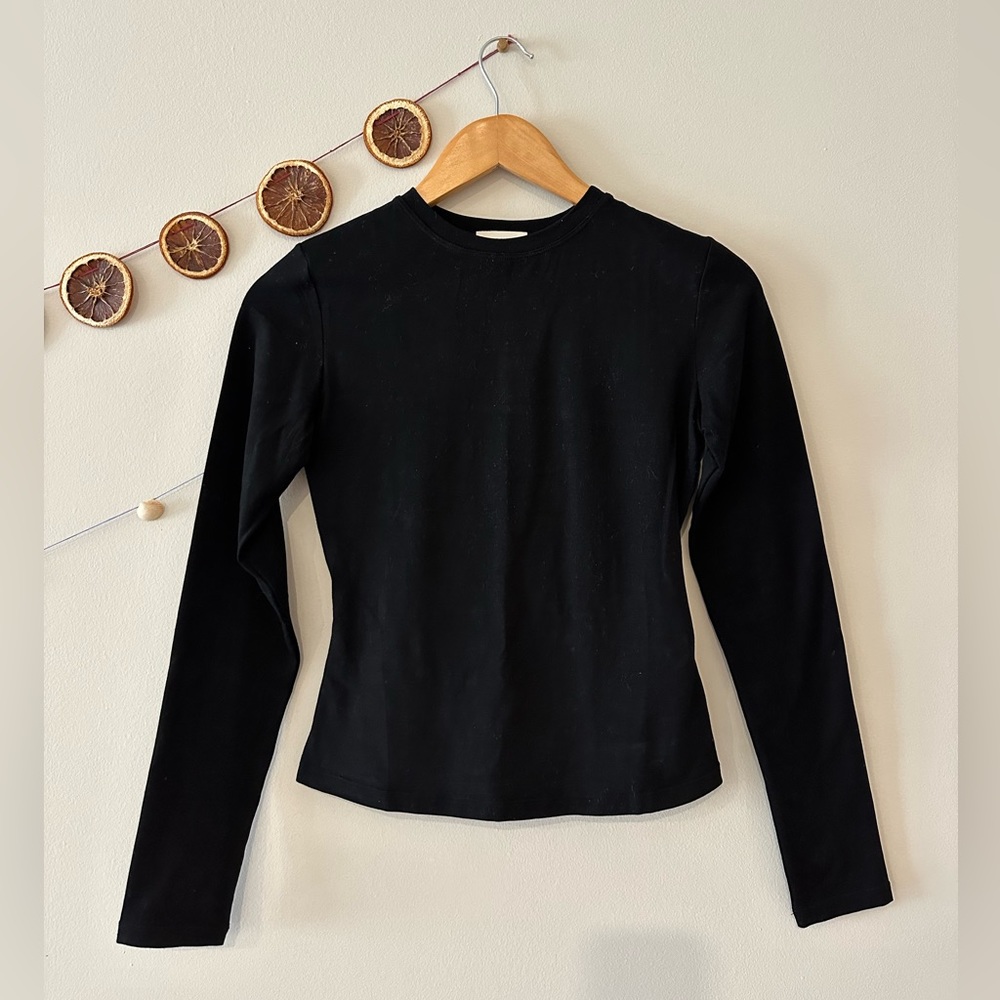New Adanola black long sleeve top NWT. Never worn.